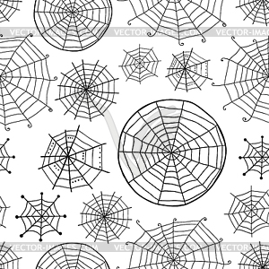 Seamless pattern with spiderweb, Halloween - vector clipart