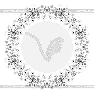 Background with spiderweb and spiders - vector clipart