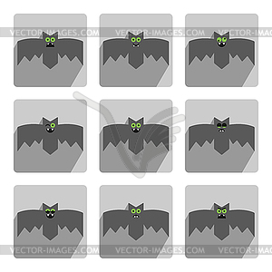 Set of bats, decorative icons for Halloween  - vector image