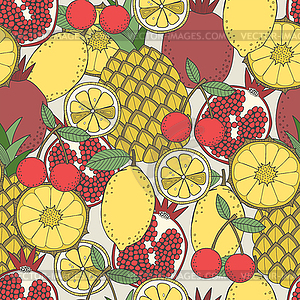 Seamless fruit pattern - vector clipart / vector image