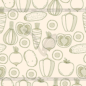 Seamless pattern of vegetables - vector image