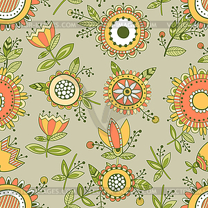 Seamless floral pattern, decorative background - vector image