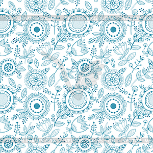 Seamless floral pattern, decorative background - vector clipart