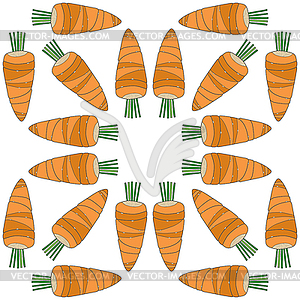 Seamless vegetables pattern of carrots  - vector image