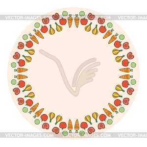 Декоративная рамка вокруг овощи на фоне - клипарт в векторе / векторное изображение