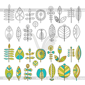 Set of leaves - vector image