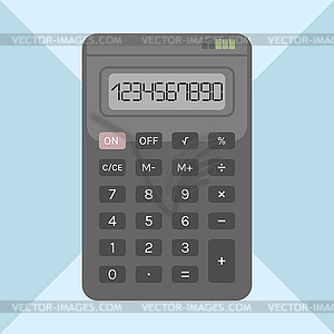 Flat calculator on background, object for design - vector clipart