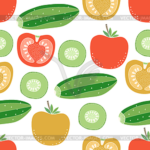 Бесшовные овощей помидоров и - клипарт в векторе
