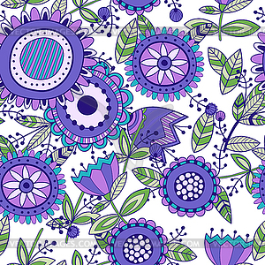 Seamless floral pattern, decorative background - royalty-free vector clipart