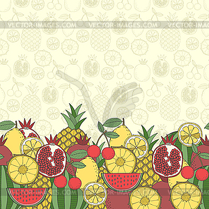 Decorative fruit background with place for text - vector clipart