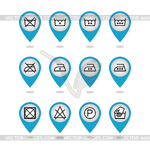 Set of instruction laundry icons, care icons, - color vector clipart