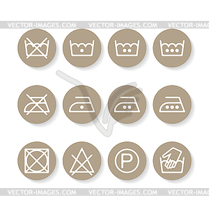 Set of instruction laundry icons, care icons, - vector clipart