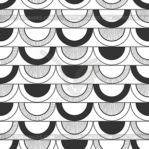 Seamless black and white abstract decorative pattern - white & black vector clipart