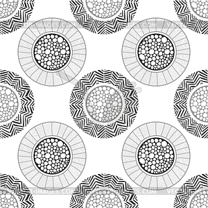 Seamless abstract decorative pattern of circles - vector clip art