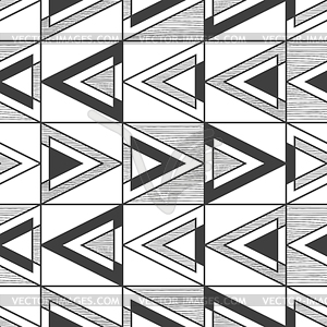 Seamless black and white abstract pattern - vector image