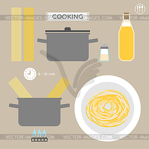 Infographics, cooking pasta - vector clip art