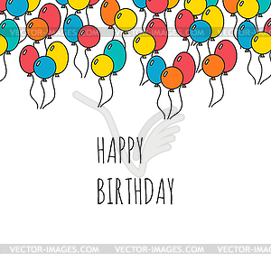 Holiday background with balloons, happy birthday, - vector clip art
