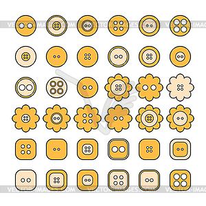 Set of sewing buttons of different shapes for - vector clipart