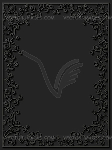 Paper floral frame - vector image