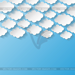 Abstract background with paper clouds - vector clipart