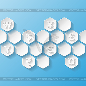 Abstract background with currency symbols - vector clip art