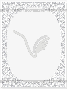 Paper floral frame - vector clipart