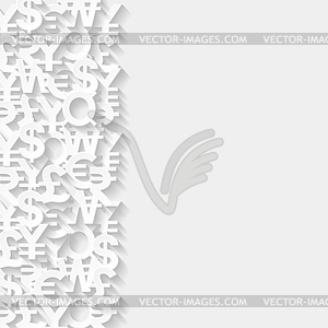 Абстрактный фон с символами валюты - клипарт в векторе / векторное изображение