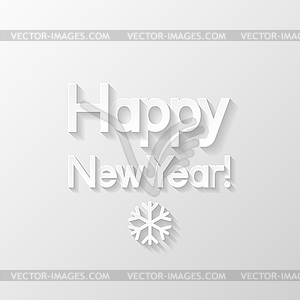 Happy New Year greeting card - white & black vector clipart