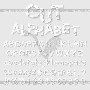 Декоративные бумаги вырезать алфавит - клипарт в векторе / векторное изображение