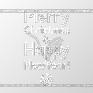 Christmas and New Year greeting card - white & black vector clipart