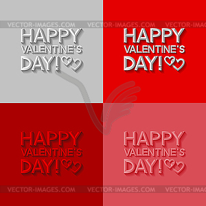 Set of Valentines day greeting cards - vector clip art