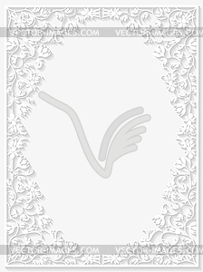 Abstract paper floral frame - vector image