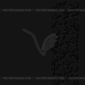 Abstract paper floral frame - vector clip art