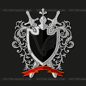 Coat of arms in modern flat style - color vector clipart