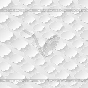 Seamless pattern with paper clouds. Vector illustration - vector clipart