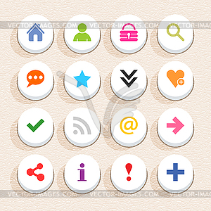 16 basic sign icon set 05 (color on white) - vector EPS clipart