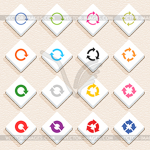 16 arrow sign icon set 04 (color on white) - vector clip art