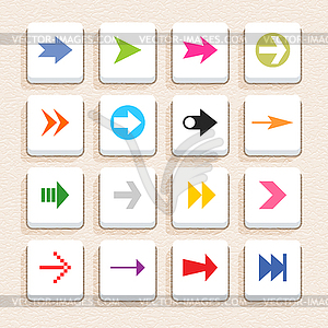 16 arrow sign icon set 02 (color on white) - vector clipart