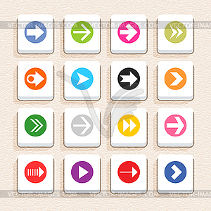 16 arrow sign icon set 03 (color on white) - vector image