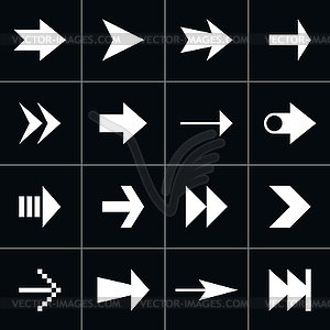 16 arrow sign pictogram set - vector image