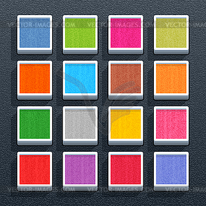 Blank square button with painted texture - vector clipart