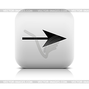 Gray icon with black arrow sign - vector image