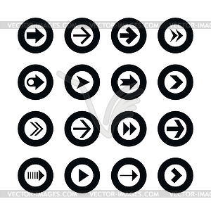 16 стрелка набор иконок знак в круге 03 - клипарт в векторе