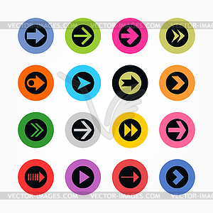 16 arrow icon set sign in circle - vector image