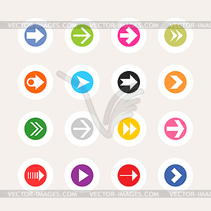 16 стрелка набор иконок знак в круге - векторный дизайн