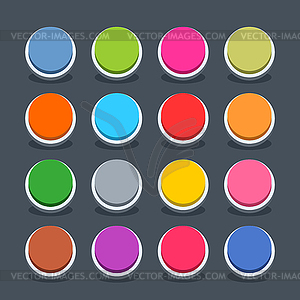 16 3d blank icon in flat style - vector EPS clipart