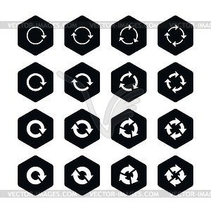 16 arrow refresh icon reload sign set 04 - vector image