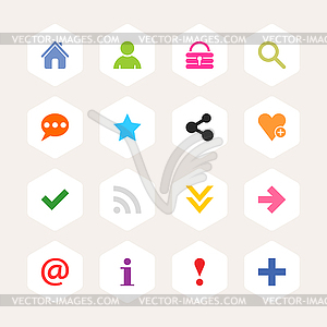 Basic sign icon set - vector clipart