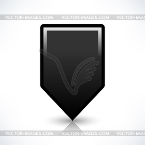 Blank map pin location sign rounded square shape icon with gray shadow and gradient reflection in simple flat style - vector clip art