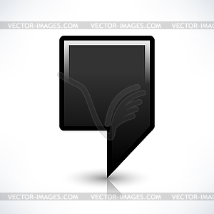 Blank map pin location sign rounded square shape icon with gray shadow and gradient reflection in simple flat style - vector clipart